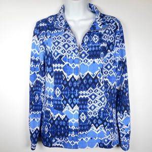 Chicos Zenergy Blue 0 S 4 Windbreaker Zip Jacket Golf